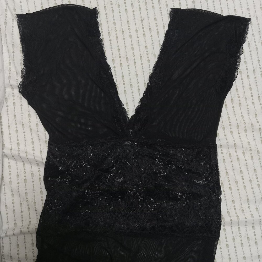 Black sheer and lace night dress lingerie